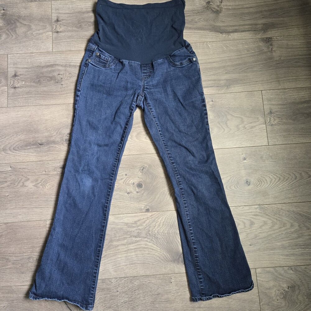 ​Indigo Blue Maternity Jeans Small Petite SP Full Panel Secret Fit Belly Bootcut